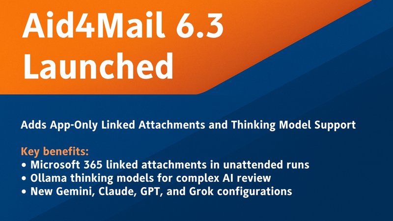 Aid4Mail 6.3 Launched: Adds App-Only Linked Attachments and Thinking Model Support