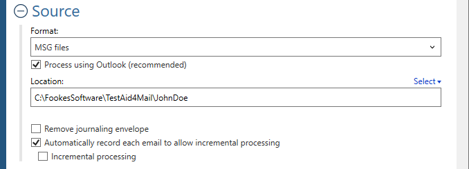 Select MSG files as your Source format